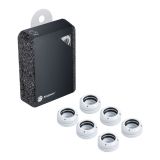 Bitspower G1/4" to Enhance Multi-Link Fitting for 16mm OD Rigid Tubing, Deluxe White, 6-pack