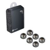Bitspower G1/4" to Enhance Multi-Link Fitting for 14mm OD Rigid Tubing, Black Sparkle, 6-pack