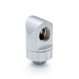 Bitspower Artemis Rotary 90-Degree Extender, Sandblast Silver