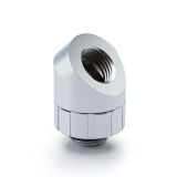 Bitspower Artemis Rotary 45-Degree Extender, Sandblast Silver