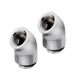 Open Box Corsair Hydro X Series 45 Degree Rotary Adapter, Chrome, 2-pack