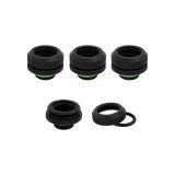 Corsair Hydro X Series XF Hardline Fitting, 14mm OD, Black, 4-pack