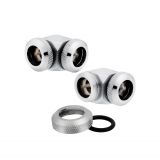 Corsair Hydro X Series XF Hardline 90 Degree Fittings, 12mm OD, Chrome, 2-pack