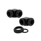 Corsair Hydro X Series XF Hardline 90 Degree Fittings, 12mm OD, Black, 2-pack