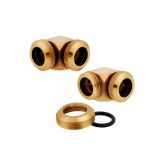 Corsair Hydro X Series XF Hardline 90 Degree Fittings, 12mm OD, Gold, 2-pack