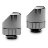 EKWB EK-Torque 45 Degree Angled Rotary Fitting, Black Nickel, 2-pack