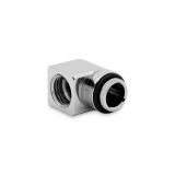 EKWB EK-Quantum Torque Micro Rotary 90 Degree Angled Fitting, Nickel