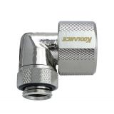 Koolance Rotary Elbow Compression Fitting for 10mm x 16mm (3/8in x 5/8in), Nickel