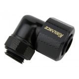 Koolance Rotary Elbow Compression Fitting for 10mm x 13mm (3/8in x 1/2in), Black