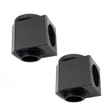 Koolance Adjustable Low Profile Elbow Fitting, Black, 2-pack
