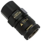 Koolance QD3 Female Quick Disconnect No-Spill Coupling, Compression for 10mm x 13mm (3/8in x 1/2in), Black