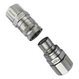 Koolance QD3 Male and Female Quick Disconnect Set No-Spill Coupling, Compression for 10mm x 16mm, Nickel