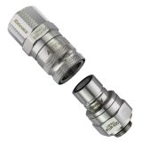 Koolance QD3 Male and Female Quick Disconnect Set No-Spill Coupling, Compression for 10mm x 16mm to G1/4", Silver