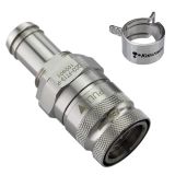 Koolance QD3 Female Quick Disconnect No-Spill Coupling, Panel Barb for ID 13mm (1/2in)