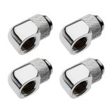 XSPC G1/4" 90 Degree Classic Rotary Fitting, Chrome, 4-pack