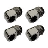 XSPC G1/4" 90 Degree Classic Rotary Fitting, Black Chrome, 4-pack