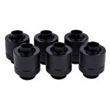 Alphacool Eiszapfen G1/4" to 10mm ID, 13mm OD Compression Fitting for Soft Tubing, 6-pack