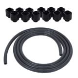 Alphacool Black EPDM Flexible Tubing (3 meter) and Eiszapfen G1/4" to 10mm ID, 16mm OD Compression Fittings Bundle