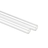 Bitspower None Chamfer Crystal Link Tube, 14mm OD, 1000mm, Clear, 2-pack