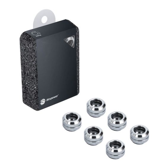 Bitspower G1/4" to Enhance Multi-Link Fitting for 12mm OD Rigid Tubing, 6-pack