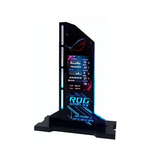 lamptron-hm024-vertical-gpu-support-bracket-with-pc-hardware-monitor-24-lcd-display-0185la010301on
