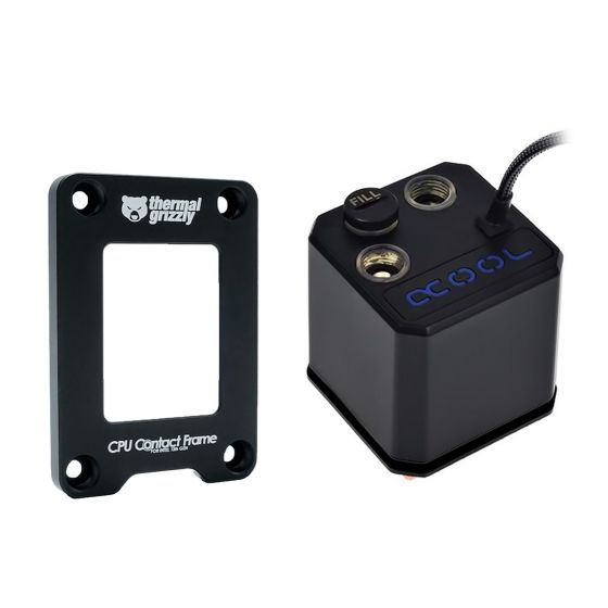 Alphacool Eisbaer (Solo) CPU Water Block and Pump and Thermal Grizzly Intel 13th/14th Gen CPU Contact Frame Bundle
