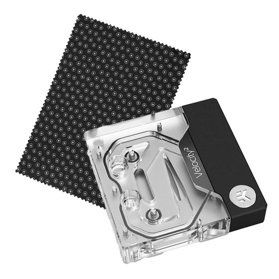 EKWB EK-Quantum Velocity 2 CPU Water Block 1700 D-RGB and EK-Loot Microfibre Cloth Bundle