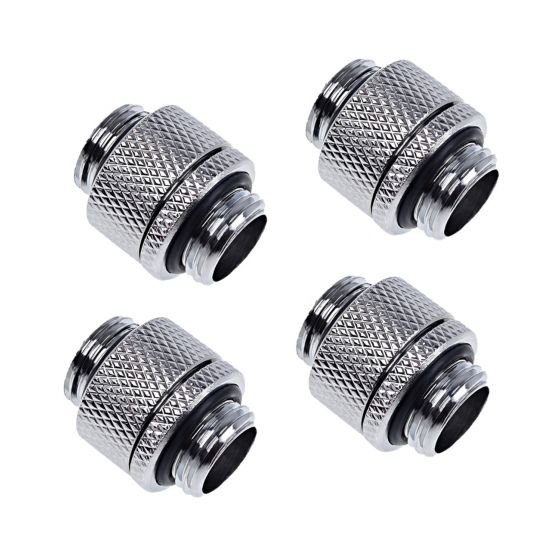 Alphacool Eiszapfen G1/4" Male to Male 10mm Extender Fitting, Rotary, 4-pack