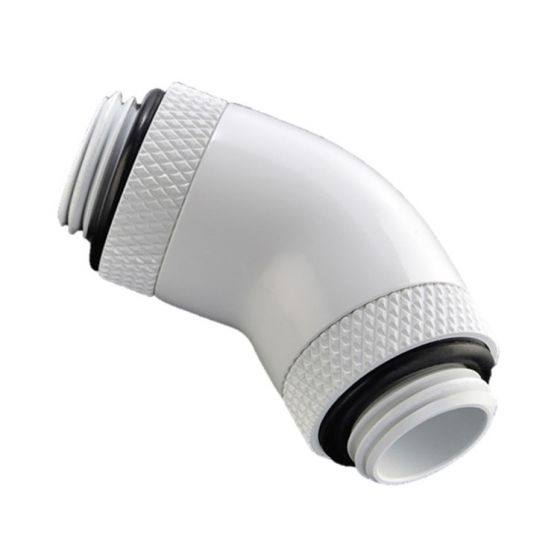 bitspower-g14-male-to-male-extender-fitting-45-degree-dual-rotary-deluxe-white-0360bp027202on