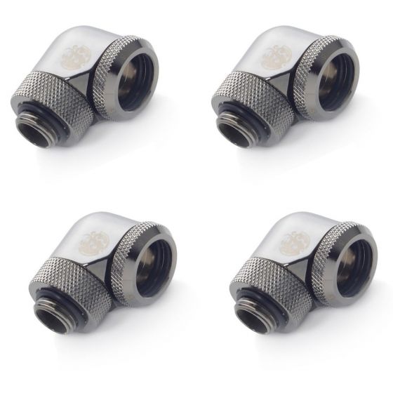 Bitspower G1/4" to Enhance Multi-Link Adapter Fitting for 16mm OD Rigid Tubing, 90 Degree Rotary, 4-pack
