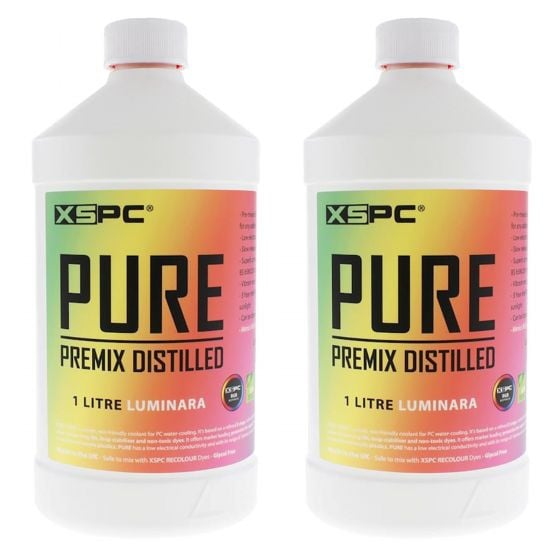 XSPC PURE Premix Distilled PC Coolant, 1 Liter, 2-pack