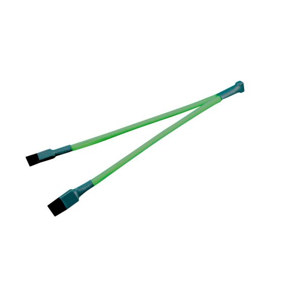 darkside-3-pin-fan-sleeved-2-way-splitter-cable-green-uv-0430ds010403on