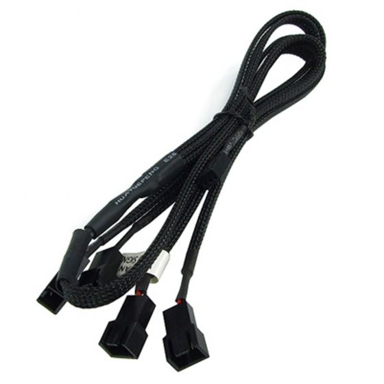 phobya-y-cable-3-pin-to-4x-3-pin-60cm-sleeved-black-0430ph011401on