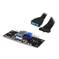 Alphacool ES Front I/O-Panel with USB 3.0 and Cable Kit with Low Profile Adapter for 1U Server Cases