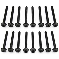XSPC Radiator Screw Set, #6-32 UNC, 30mm, Black, 16-pack