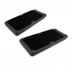 XSPC TX240 Ultra Thin Radiator, 120mm x 2, Dual Fan, Black, 2-pack
