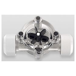 Bitspower G1/4" Flow Indicator, Clear Main Body, Black Blade, Deluxe White