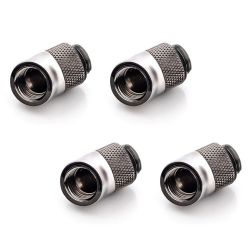 Bitspower G1/4" Male to Female Extender Fitting, 45 Degree Rotary, Black Sparkle, 4-pack