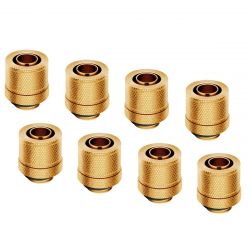 Corsair Hydro X Series XF Compression 10/13mm (3/8" / 1/2") ID/OD Fittings, Gold, 8-pack