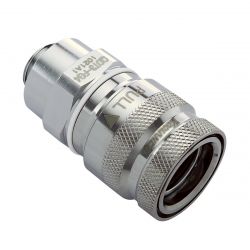 Koolance QDT3 EPDM Female Quick Disconnect No-Spill Coupling, Male Threaded G1/4 BSPP, Silver