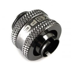 XSPC G1/4" to 3/8" ID, 1/2" OD Compression Fitting V2 for Soft Tubing, Black Chrome