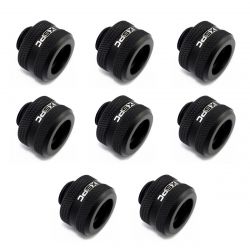 XSPC G1/4" to 10mm ID, 14mm OD Rigid Tubing Fitting, Matte Black, 8-pack