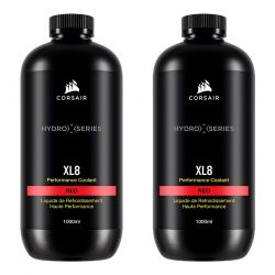 Corsair Hydro X Series XL8 Performance PC Coolant, 1 Liter, Red, 2-pack