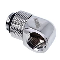 Alphacool Eiszapfen G1/4" Male to Female Extender, 90 Degree Rotary, Chrome