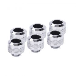 Alphacool Eiszapfen PRO HardTube G1/4" Fitting, 13mm OD, Chrome, 6-pack
