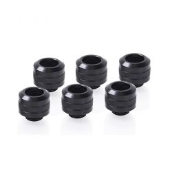 Alphacool Eiszapfen PRO HardTube G1/4" Fitting, 13mm OD, Deep Black, 6-pack