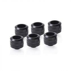 Alphacool Eiszapfen PRO HardTube G1/4" Fitting, 16mm OD, Deep Black, 6-pack
