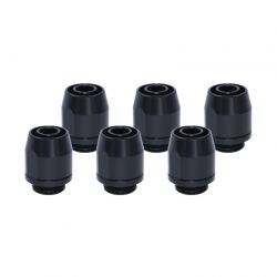 Alphacool HF Compression Fitting TPV, Black Brass, 6-pack
