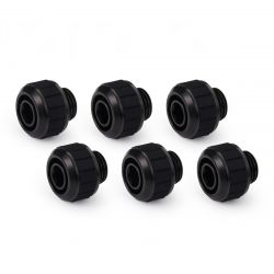 Alphacool Apex Grip SoftTube Fitting, 13/10mm, Black, 6-pack