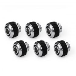 Alphacool Apex Grip SoftTube Fitting, 13/10mm, Chrome, 6-pack